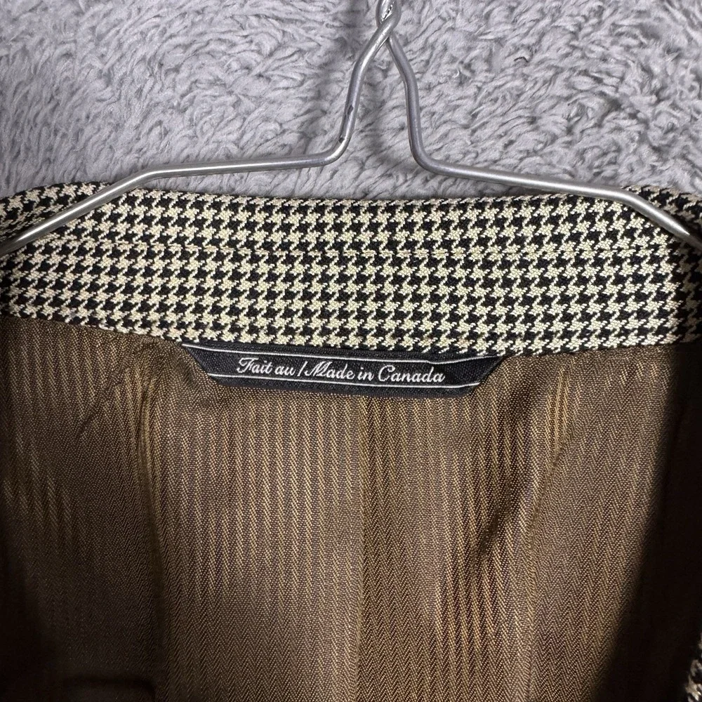 Jack Victor Blazer Men 46XL Wool Silk Cashmere Lanzawood Houndstooth Blazer